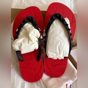 Christian Louboutin Black Loubi Flip Donna